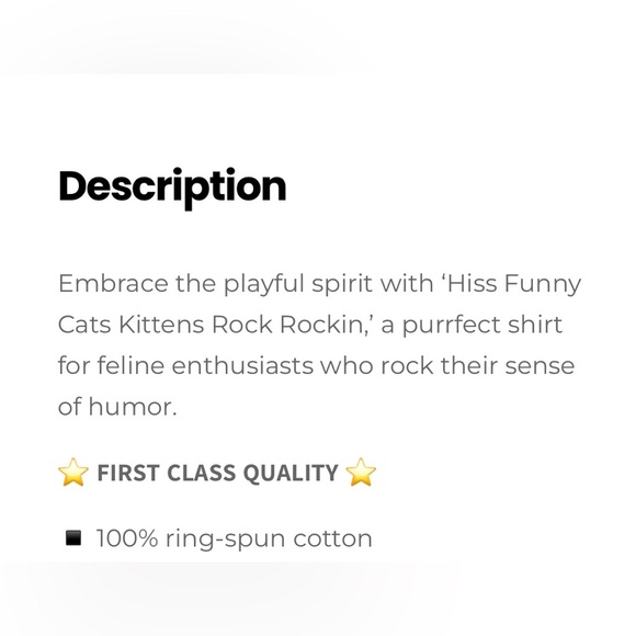 Cat ROCK N ROLL Funny Band Tee 100% Cotton Black T-Shirt Women’s | Unisex Sized‎ - Picture 11 of 12